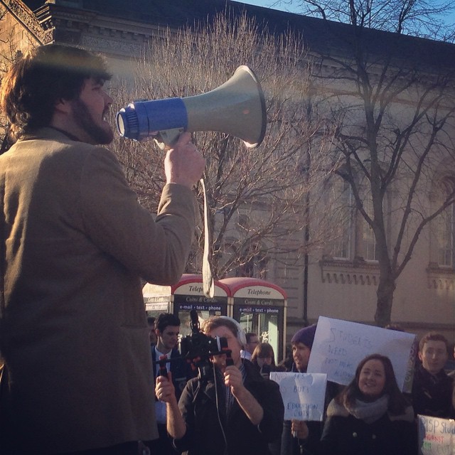 SU President addresses students at the rally