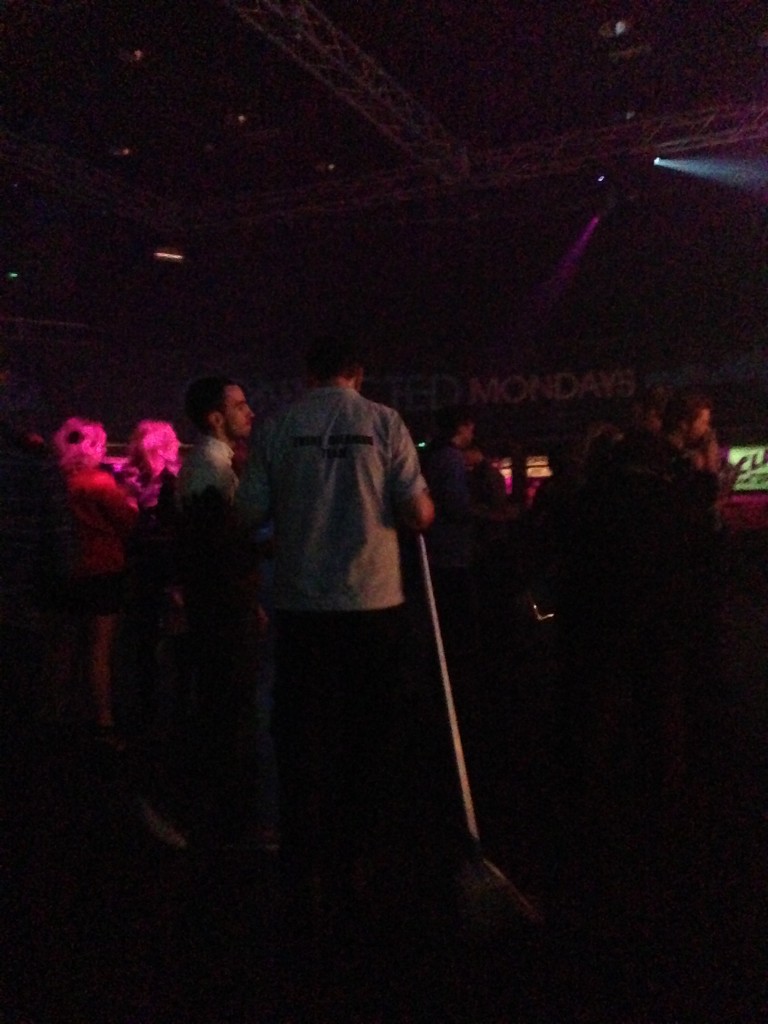 No matter what club, there's always someone mopping up the middle of the dance floor