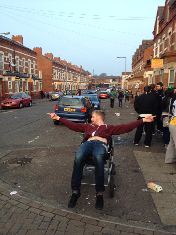 Rolling away from da h8rz in my party pram