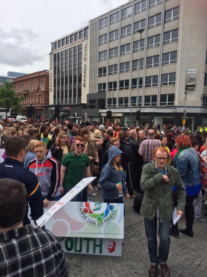 Padraigin's view- of a pretty impressive crowd.