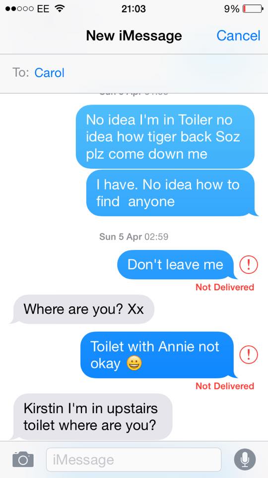the long chain of find me messages.
