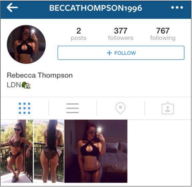 A friend noticed my pictures were being uploaded by another girl's Instagram account