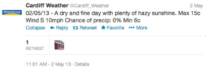 cardiff weather teweet 1