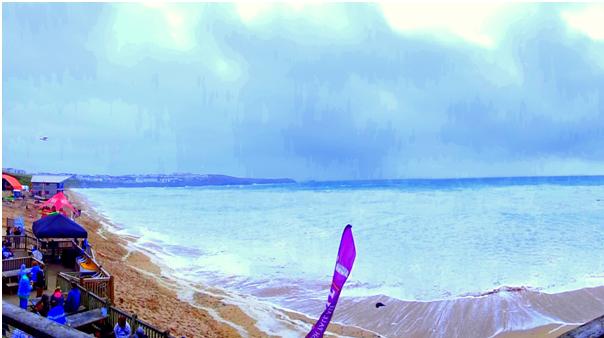 Main stage at Fistral Beach, Newquay