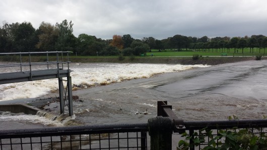 Deluge under the Blackweir Bridge