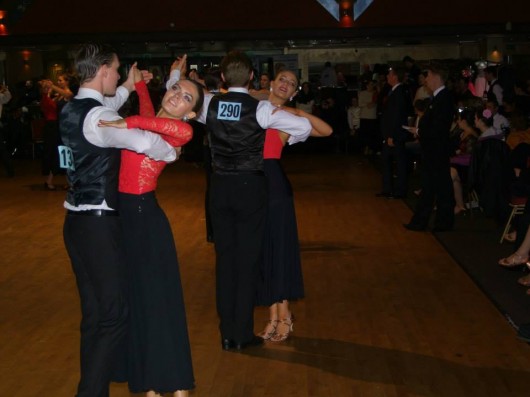 Findley Mostyn, Kate Barnaby, Olli Wannell and Shani Freeke performing the Beginners Waltz 
