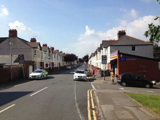 Police insist the mugging was an isolated incident on Clodien Avenue, despite these police cars being present for an unrelated incident.