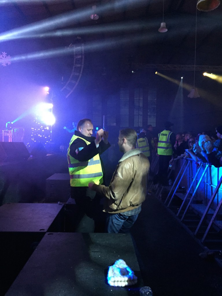 Even the security guards like to party.