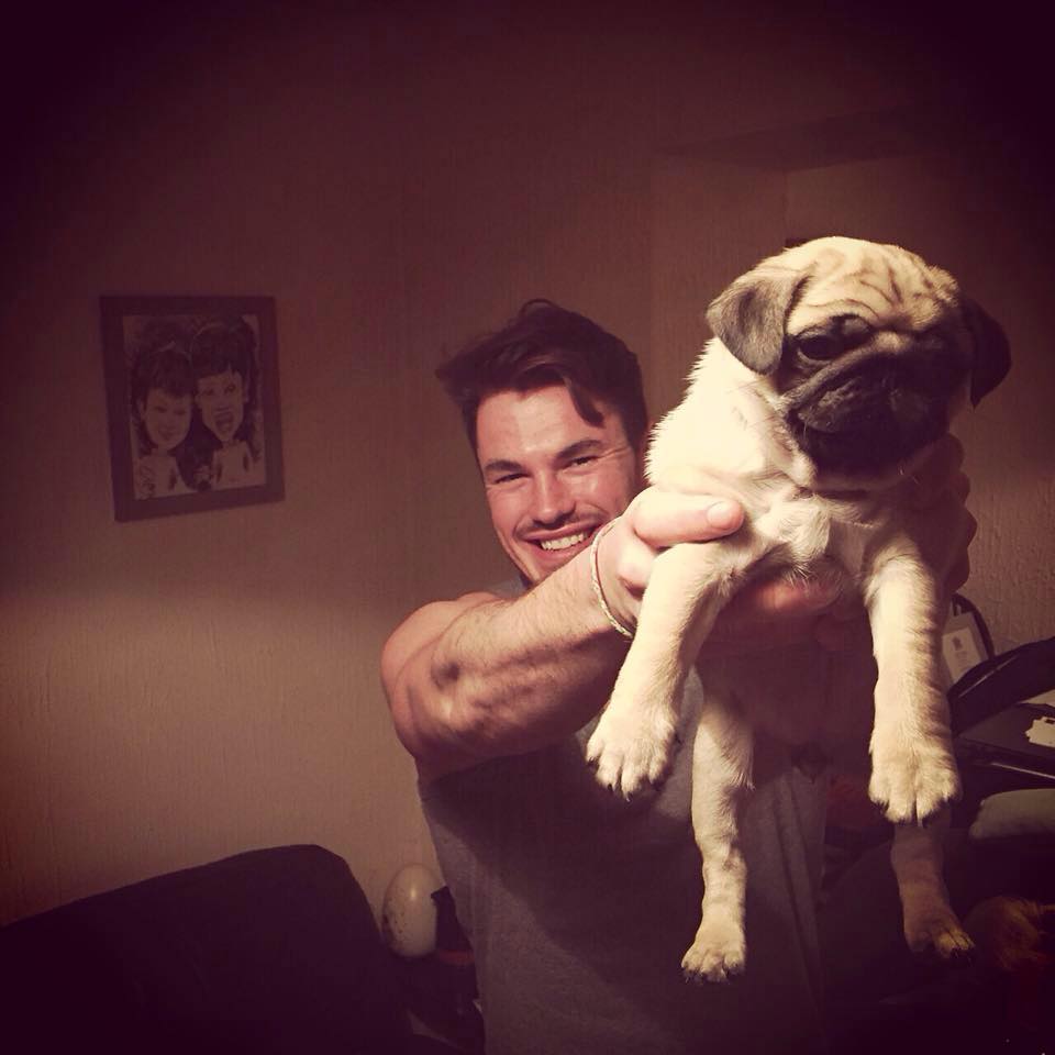 Luke with Jamie's new pet, Simba
