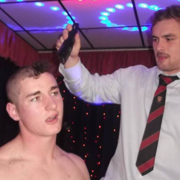 CURFC Member Rory Thorne braving the Shave for Mens Cancer