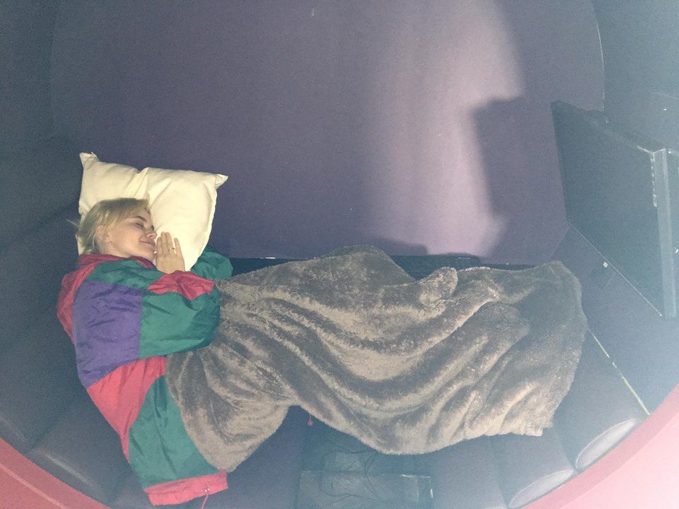 Image may contain: Home Decor, Blanket, Furniture, Bed, Person, People, Human