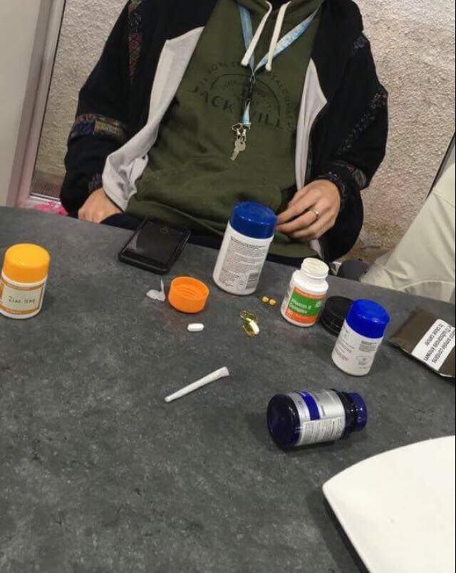 Image may contain: Paint Container, Sink, Bottle, Person, People, Human