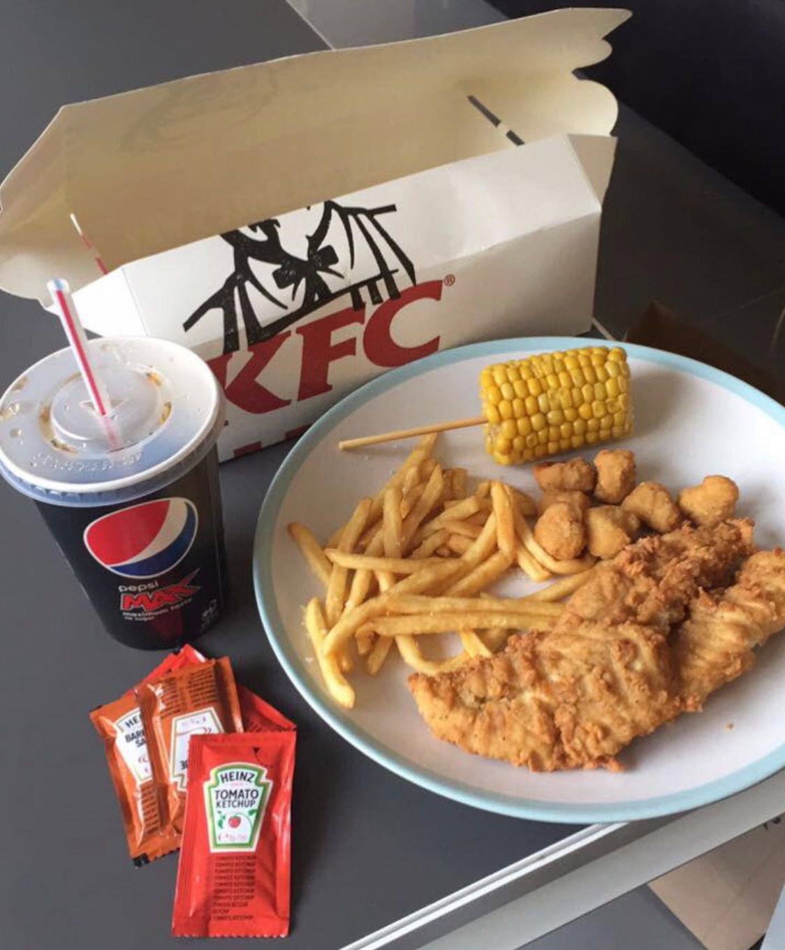 Image may contain: Nuggets, Fried Chicken, Milk, Drink, Dairy, Beverage, Fries, Food