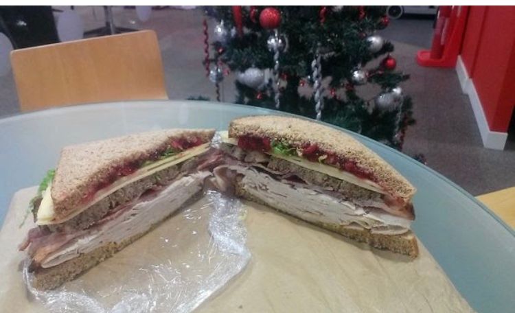 Image may contain: Food, Sandwich