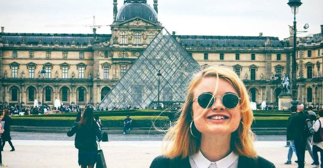 Image may contain: Selfie, Tourist, Photography, Photo, Portrait, Female, Glasses, Apparel, Clothing, Vacation, Smile, Architecture, Building, Face, Accessories, Sunglasses, Accessory, Person, Human