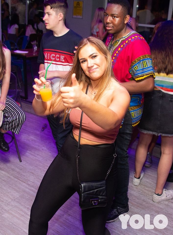 Image may contain: Beverage, Drink, Night Club, Club, Party, Night Life, Human, Person