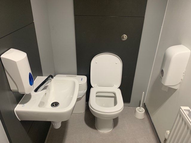 Image may contain: Toilet, Bathroom, Indoors, Room, Sink