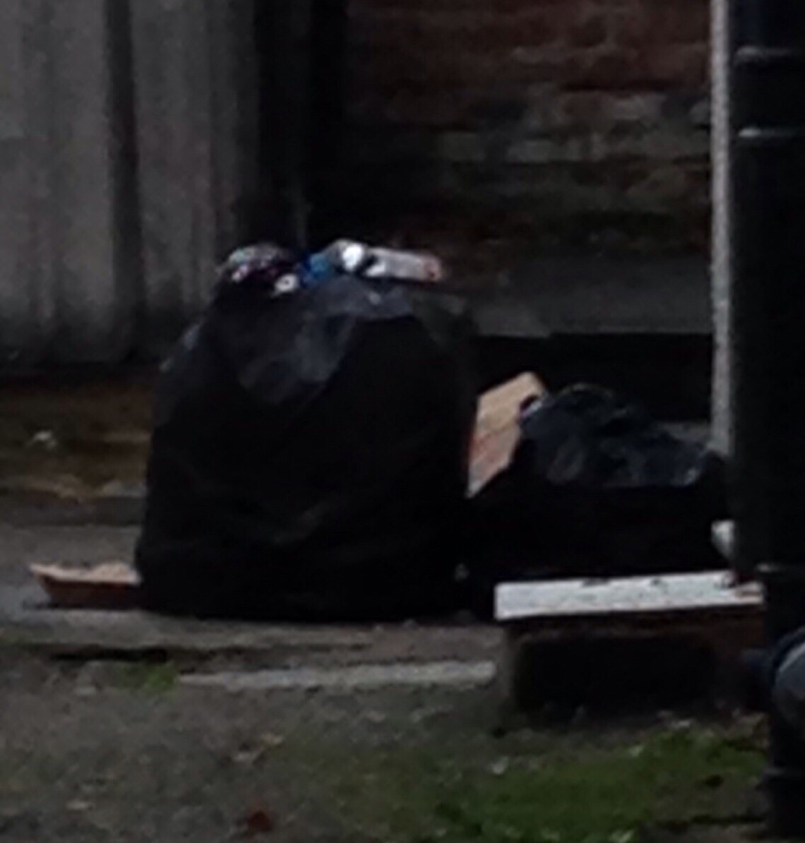 A familiar sight, bin bag after bin bag.