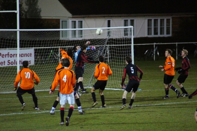 Most early action came from long balls into the box