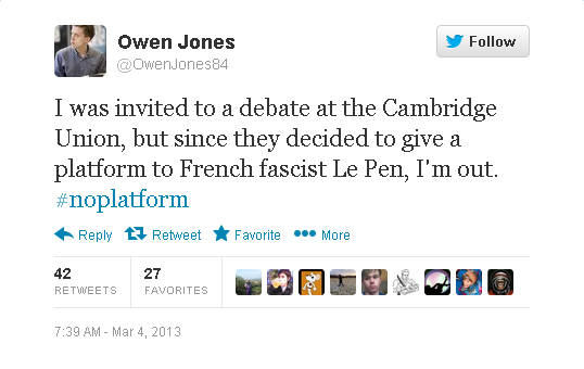 Owen Jones Tweet