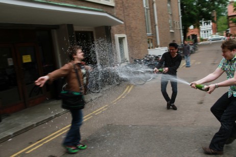 Post-exam cava is the only public spraying most Cambridge students are used to