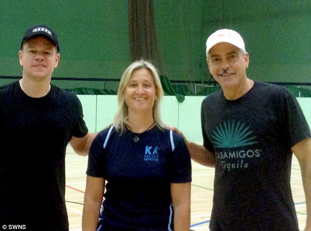 clooney and damon gym