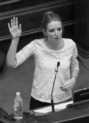 Rebecca Meredith who was reduced to tears by the sexist heckling