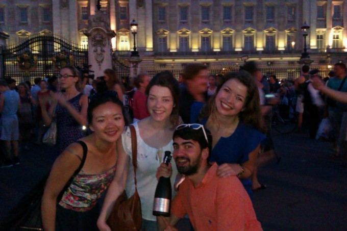 TabTV's very own Chloe 'Chloy' Harris celebrates outside Buckingham Palace