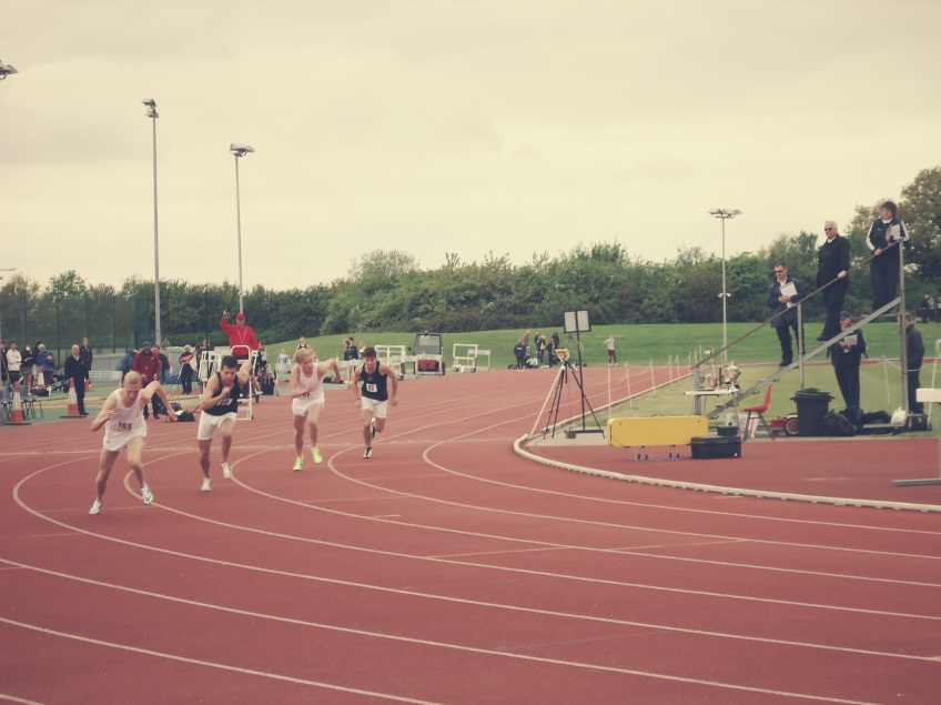 The victorious mens relay team