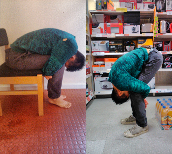 The Brace Position can be performed both when sitting down and standing up