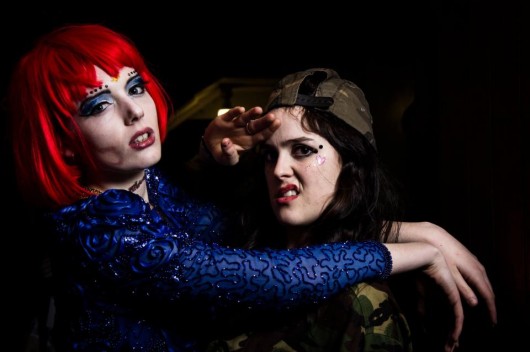 "Bunker till I Die" - a couple of hardcore bunkerites (credit: Chris Cooper)