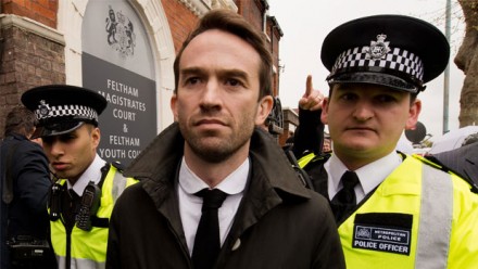 Oldfield on his way to court following charges