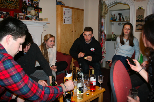 One taster enjoying his cracker more than the wine