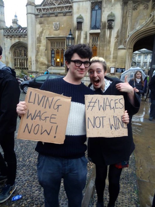 Protesters were equipped with natty cardboard signs