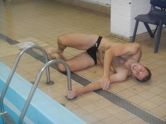 Alex rows and plays tennis and water polo. He's tired after a big night out with mates.