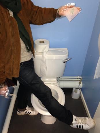 Testing downstairs in the Union male toilets