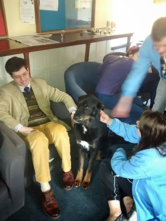 Smiles better: Ridley the star attraction at Peterhouse
