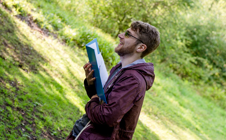 Writer/director Matt Lee, on a slope