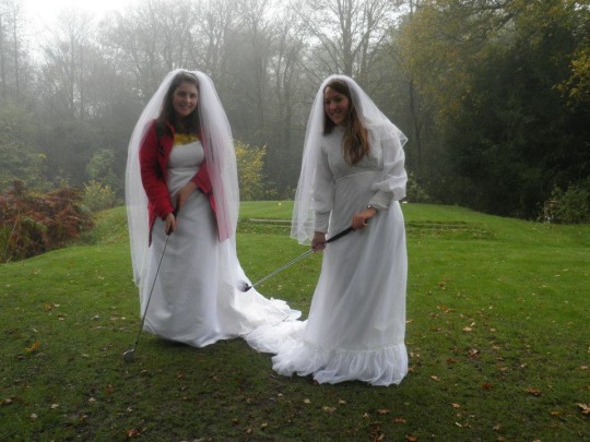 Get married, raise money for charity, play golf: hole in one.