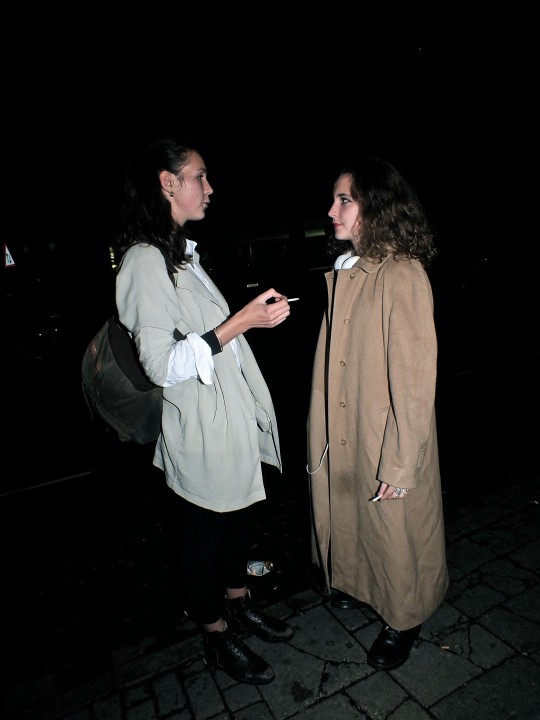 "Lady, what's underneath that coat?"