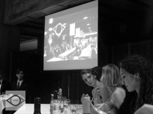Banter levels had to be taken down a notch as the entire formal was recorded and broadcasted live on a fuck-off big projector
