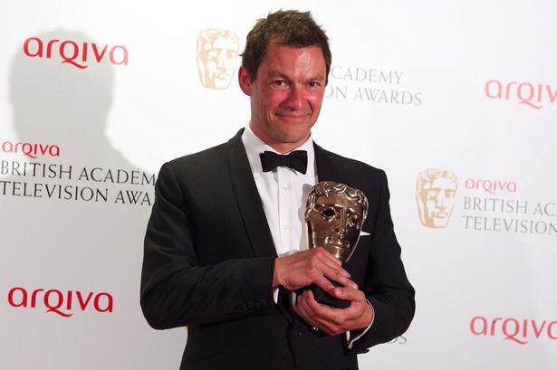 Winner of Best Leading Actor Dominic West for the show Spy poses in front of the winners boards at the British Academy Television Awards at the Royal Festival Hall