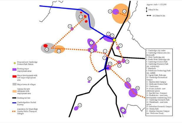Map of potential Cambridge underground