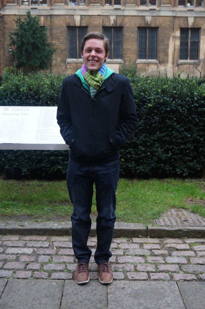 Strong scarf game from Jeremy PhD candidate from Clare