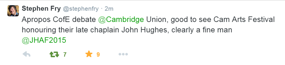 ZOMG STEPHEN FRY WILL BE THERE! (He won't, but kindly supported the cause)