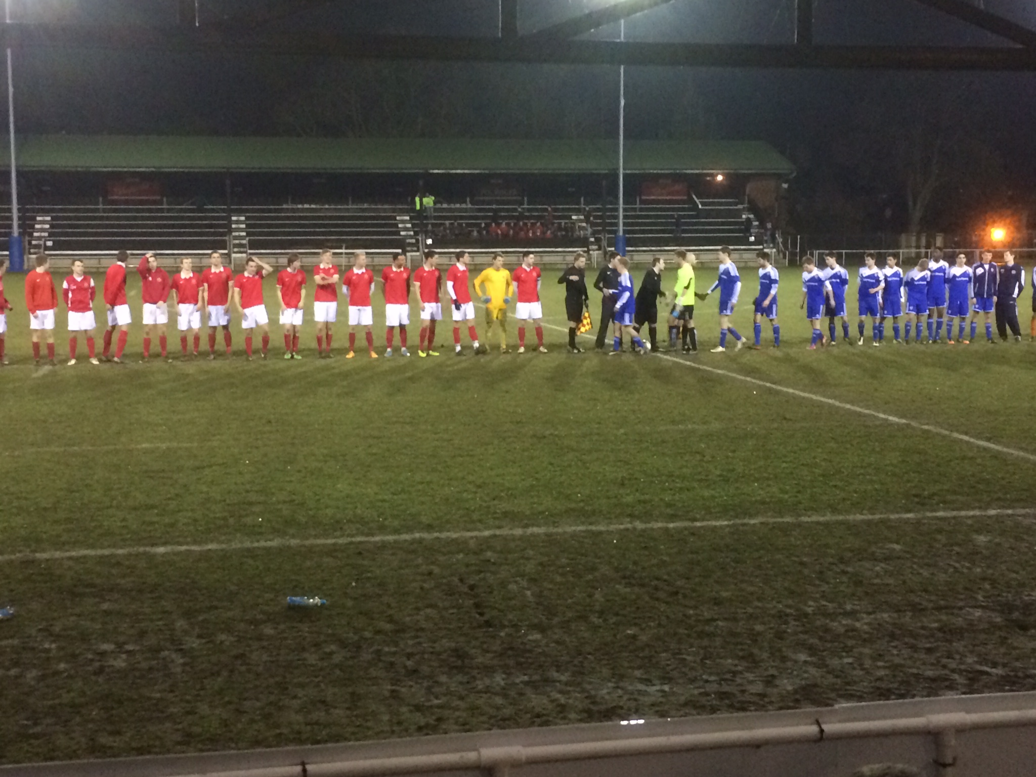 The two sides ready for kickoff