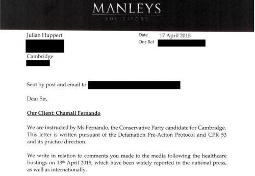 huppert legal letter