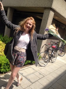 Our editor celebrating within regulations
