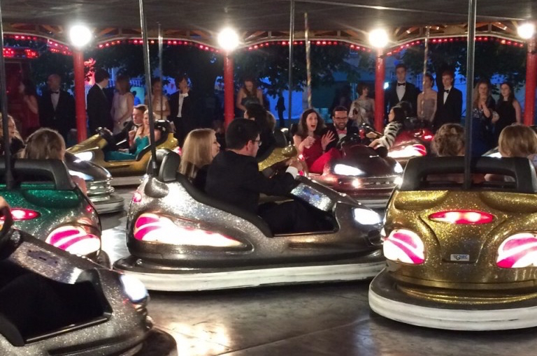 On the what-I-call dodgems. Such fun.