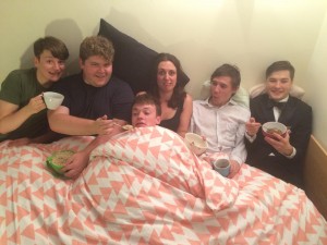 Just some guys eating quinoa in a bed - how frightfully middle class!